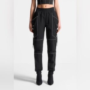 Maniere De Voir reflective piped cargo pants